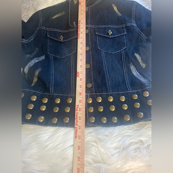 What’s Hot Stretch Studded Denim Sz XL Women’s  Jacket - Picture 6 of 10